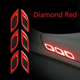 Sticker reflectorizant DIAMOND cu insertie Carbon 5D - ROSU (set 2 buc) - - Roveli