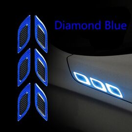 Sticker reflectorizant DIAMOND cu insertie Carbon 5D - ALBASTRU (set 2 buc) - - Roveli