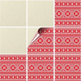 Set 100 buc. x Sticker Autocolant Faianta Decorativa "Kitchen Design" model K-FAI-828  - - Roveli