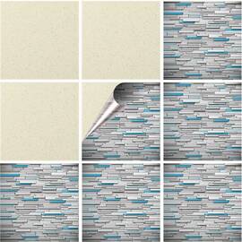 Set 100 buc. x Sticker Autocolant Faianta Decorativa "Kitchen Design" model K-FAI-871  - - Roveli