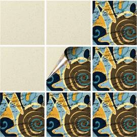 Set 100 buc. x Sticker Autocolant Faianta Decorativa "Kitchen Design" model K-FAI-689  - - Roveli