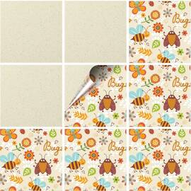 Set 100 buc. x Sticker Autocolant Faianta Decorativa "Kitchen Design" model K-FAI-751  - - Roveli
