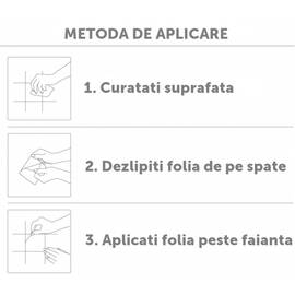 Set 100 buc. x Sticker Autocolant Faianta Decorativa "Kitchen Design" model K-FAI-229  - - Roveli