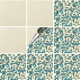 Set 100 buc. x Sticker Autocolant Faianta Decorativa "Kitchen Design" model K-FAI-355  - - Roveli