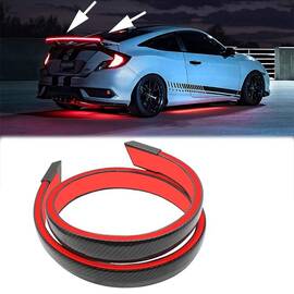 Eleron auto cu lampa stop frana suplimentara pentru autoturisme, 12V, 120cm, Carbon - - Roveli