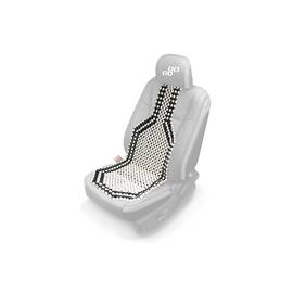 Husa auto cu bile de masaj din lemn (alb cu negru) - - Roveli