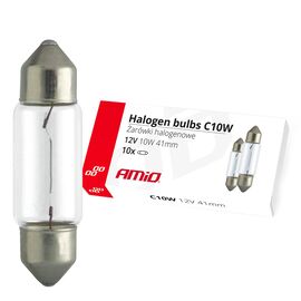Set 10 becuri cu halogen C10W Festoon, 41mm, 12V - - Roveli