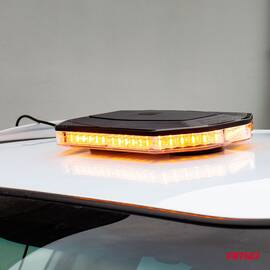 Rampa luminoasa girofar, culoare Orange, alimentare 12/24V, 48 LED-uri, protectie IP56, montaj cu magnet - - Roveli