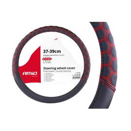 Husa volan cu cusatura rosie model Hexa SWC-23-M (37-39cm) - - Roveli