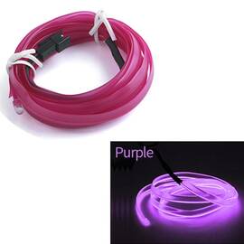 Fir Neon Auto "EL Wire" culoare Mov, lungime 2M, alimentare 12V, droser inclus - - Roveli