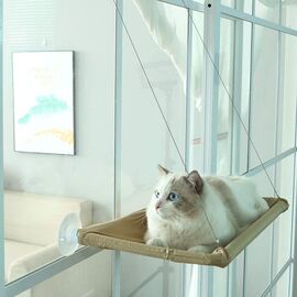 Roveli - Hamac Elegant pentru pisica cu montaj pe geam, 55 x 32 cm-