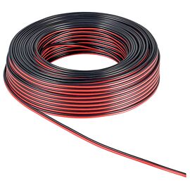 Roveli - Rola cablu pentru boxe, 2 x 0.5 mm, lungime 10m, culoare rosu/negru-