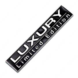 Emblema auto metalica LUXURY, reliefata 3D, dimensiune 7,5 x 1,5 cm - - Roveli