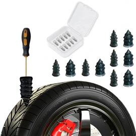 Set 10 stifturi vulcanizatoare pentru repararea rapida a anvelopelor (kit reparatie pana) - - Roveli