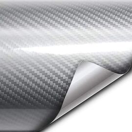 Roveli - Folie colantare auto Carbon 5D Lacuit Argintiu (3,0m x 1,52m)-