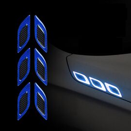 Set 2 stickere reflectorizante DIAMOND cu insertie Carbon 5D, culoare Albastra - - Roveli
