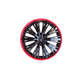 Set 4 capace roti model EVO negru+rosu 15"  Cod: WM4-1RD-15 - - Roveli