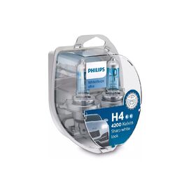 Set 2 Becuri auto  Philips H4 White  Vision Ultra, 12V, 55W  Cod:35490428 - - Roveli