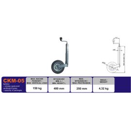 Roata manevra remorca CKM05 - MEDIE - - Roveli