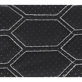 Material hexagon cu gaurele negru/cusatura gri COD: Y03NG - - Roveli