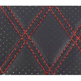 Material ROMB cu gaurele negru/cusatura rosie COD: Y02NR - - Roveli