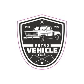 Abtibild "RETRO VEHICLE CLUB" Cod: TAG 012 / T2 - - Roveli
