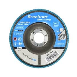 Disc lamelar abraziv cu zirconiu pentru taiat si polizat metal, inox P120, 125mm  Cod: BK77201 - - Roveli