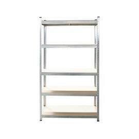 Raft metalic cu 5 polite MDF, 180x100x50cm, 250kg/polita, montaj fara suruburi, galvanizat Cod: BK92956 - - Roveli