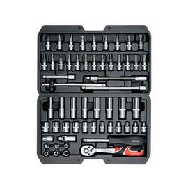 TRUSĂ CHEI TUBULARE+ BIȚI 1/4", 56 BUC Cod:YT-14501 - - Roveli