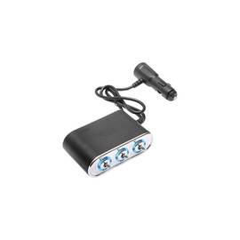 Prelungitor  bricheta auto tripla 12/24V cu intrerupator individual si 1 port USB  Cod:BK90939 - Alb - - Roveli