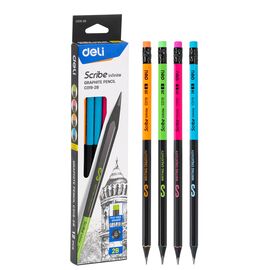 Roveli - Creion grafit 2B cu radiera DELI 192B-