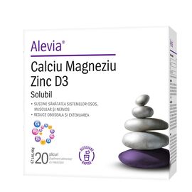 Calciu Magneziu Zinc D3 Solubil 20 plicuri Alevia - - Roveli