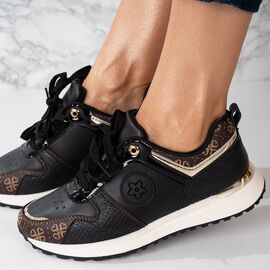 Roveli - Sneakersi dama din piele ecologica Negri Bella, Culoare (12): Negru, Marime (12): 36-