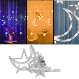 Instalatie de Craciun LED, stele si luna, 3x1m, interconectabila - - Roveli