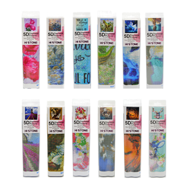 Set 12 x mozaic 5D cu diamante IO08, 12 modele, 30 x 30 cm - - Roveli