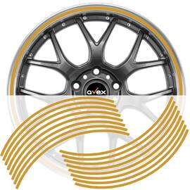 Set 16 inele din autocolant pentru jante culoare Gold Lucios - - Roveli