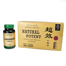 Pachet Natural Potent 6 fiole + L-Arginina 1000mg 30tb - - Roveli