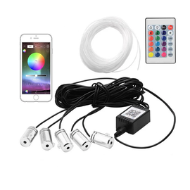 Banda auto LED RGB, 6m cu 5 unitati, 12V, telecomanda - - Roveli