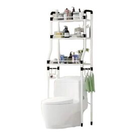 Etajera pentru toaleta cu 3 rafturi TM010, metal, alb - - Roveli