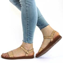 ​Sandale casual de dama usoare si comode PU-203-APRICOT, Marime (12): 36 - - Roveli