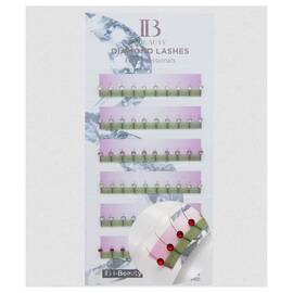 Extensii de gene cu pietricele curbura D Ibeauty Diamond, 6 linii, Culoare (26): multicolor, Grosime (26): 0.15, Lungime (26): 11 mm - - Roveli