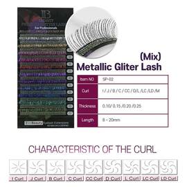Extensii de gene cu sclipici curbura D Ibeauty Premium Glitter, extensii gene premium, 12 linii, Culoare (26): multicolor, Grosime (26): 0.10, Lungime (26): 11 mm - - Roveli