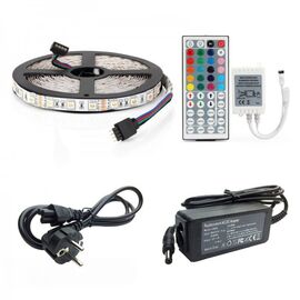 Kit banda LED RGB, 5 m, telecomanda cu 44 de taste, 12V - - Roveli
