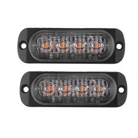 Set 2 x Lampa auto de avertizare, 4 LED, 12W - - Roveli