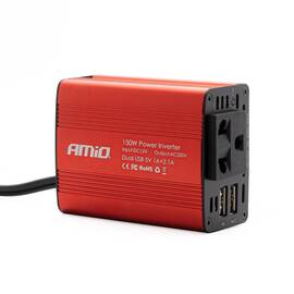 Convertor de tensiune 12V -> 230V, 150W/300W, 2 x USB 5V - - Roveli