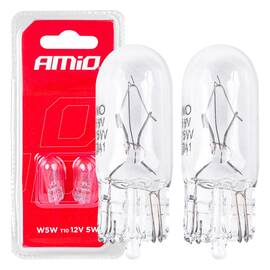 Set 2 becuri cu halogen, soclu T10, W5W, W2.1x9.5d, alimentare 12V - - Roveli