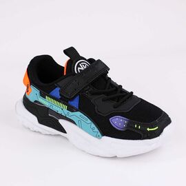 Roveli - Sneakers confortabil, pentru copii, cu talpa voluminoasa  A526-BLACK, Culoare (12): Alb, Negru, Albastru, Portocaliu, Marime (12): 32-
