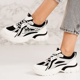 Adidasi dama din piele ecologica Negri Aison, Culoare (12): Negru, Marime (12): 38 - - Roveli