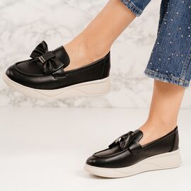 Pantofi dama casual din piele ecologica Negri Lenya, Culoare (12): Negru, Marime (12): 40 - - Roveli