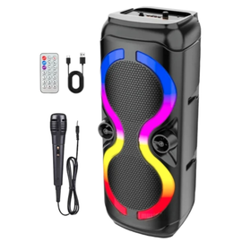Boxa portabila ZQS8239 cu microfon, 120W PMPO, BT/FM/AUX/USB, RGB - - Roveli